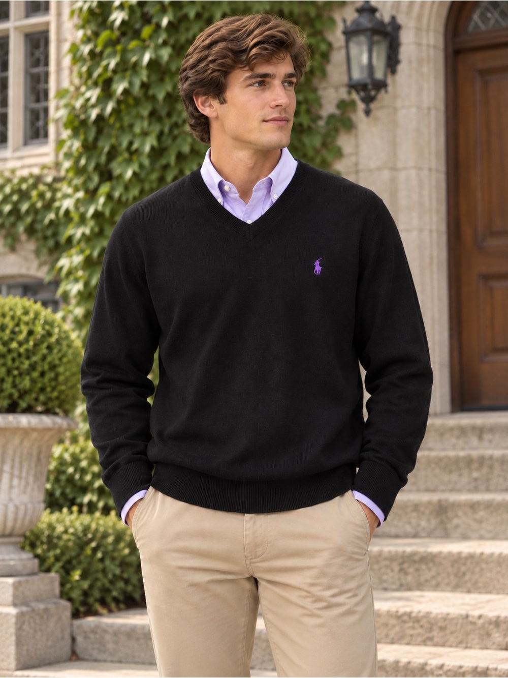Men’s Polo Ralph Lauren Pima Cotton V-Neck Sweater – Quiet Luxury